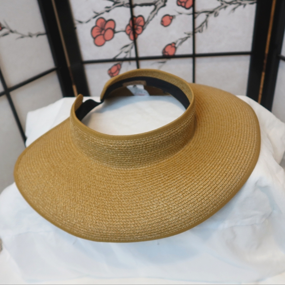 Furtalk Chic Tan Straw Sun Hat Visor